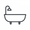 Symbolisierte Badewanne für modernes, hochwertig ausgestattetes Badezimmer.